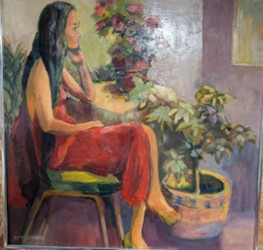 Lady Sitting Painiting